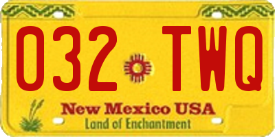NM license plate 032TWQ