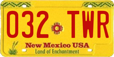 NM license plate 032TWR