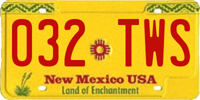 NM license plate 032TWS