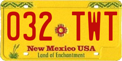 NM license plate 032TWT