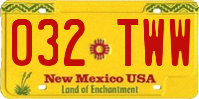 NM license plate 032TWW