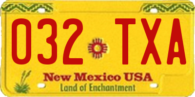 NM license plate 032TXA