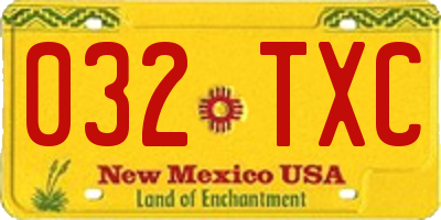 NM license plate 032TXC