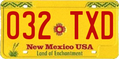 NM license plate 032TXD