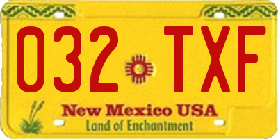 NM license plate 032TXF