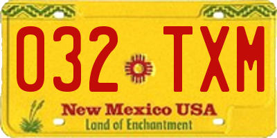 NM license plate 032TXM