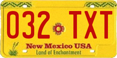 NM license plate 032TXT