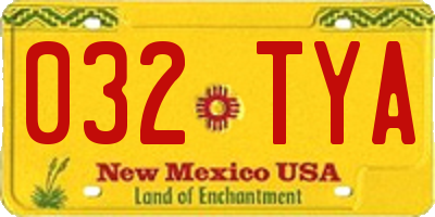 NM license plate 032TYA