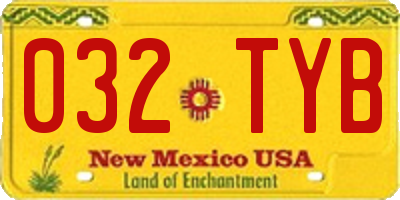 NM license plate 032TYB
