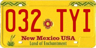 NM license plate 032TYI