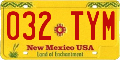 NM license plate 032TYM