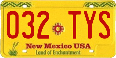 NM license plate 032TYS