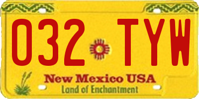 NM license plate 032TYW