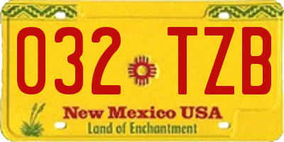 NM license plate 032TZB