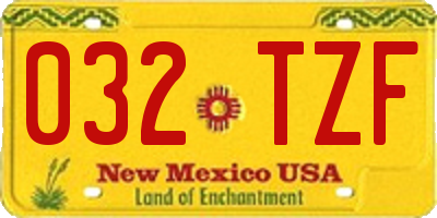 NM license plate 032TZF