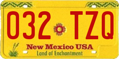 NM license plate 032TZQ