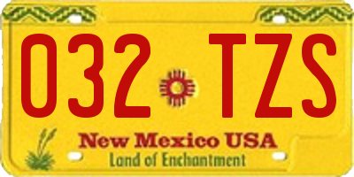 NM license plate 032TZS