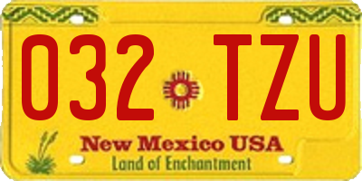 NM license plate 032TZU