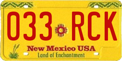 NM license plate 033RCK