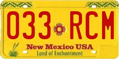 NM license plate 033RCM
