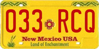 NM license plate 033RCQ
