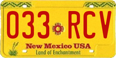 NM license plate 033RCV