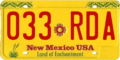 NM license plate 033RDA