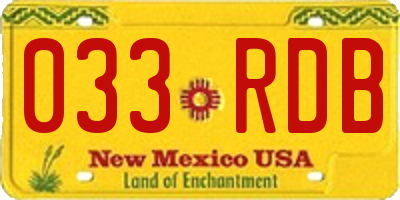 NM license plate 033RDB