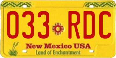 NM license plate 033RDC