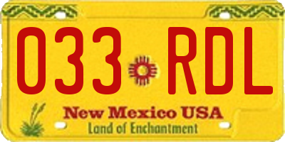 NM license plate 033RDL