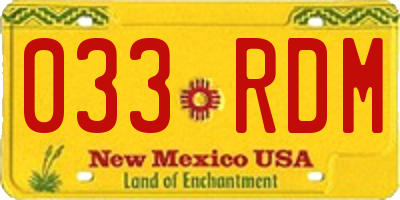 NM license plate 033RDM