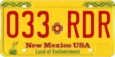 NM license plate 033RDR
