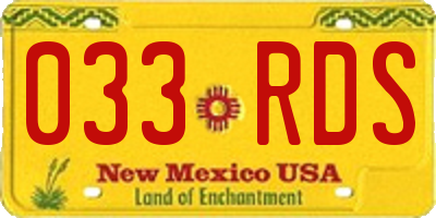 NM license plate 033RDS