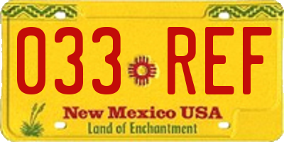 NM license plate 033REF