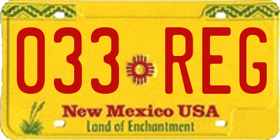 NM license plate 033REG