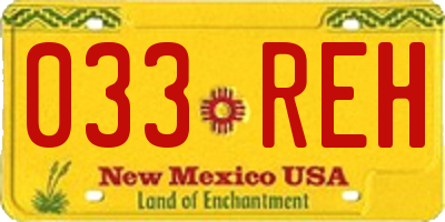NM license plate 033REH