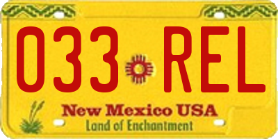 NM license plate 033REL