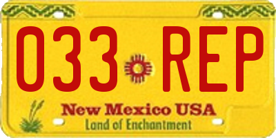 NM license plate 033REP