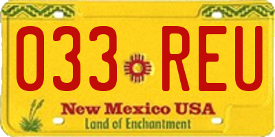 NM license plate 033REU