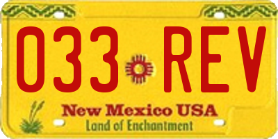 NM license plate 033REV