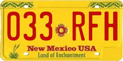 NM license plate 033RFH