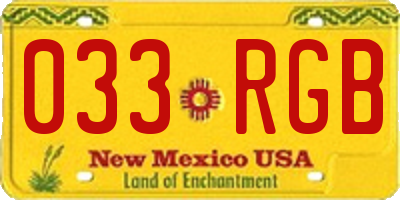 NM license plate 033RGB