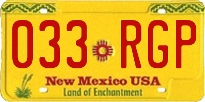 NM license plate 033RGP