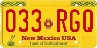 NM license plate 033RGQ