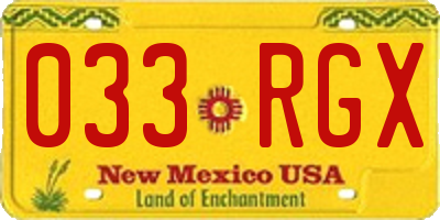 NM license plate 033RGX