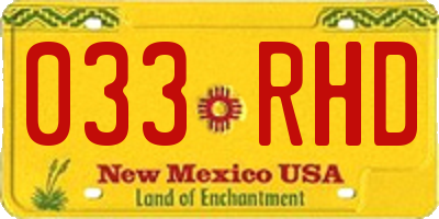 NM license plate 033RHD