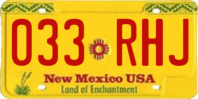 NM license plate 033RHJ