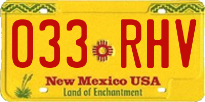 NM license plate 033RHV