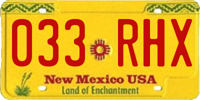 NM license plate 033RHX