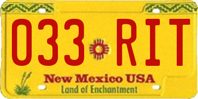 NM license plate 033RIT